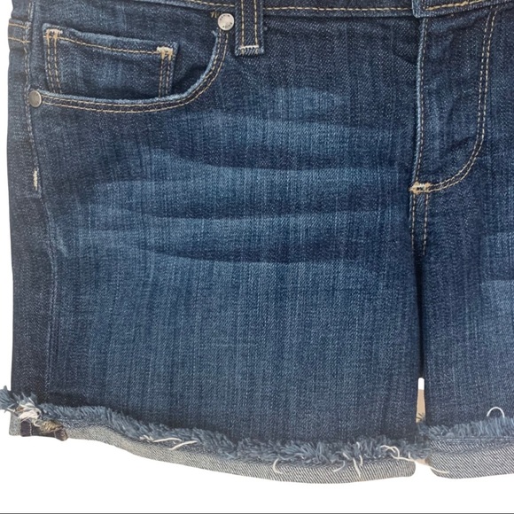 PAIGE Jimmy Jimmy Denim Frayed Hem Cuffed Shorts Size 25 - Picture 7 of 15